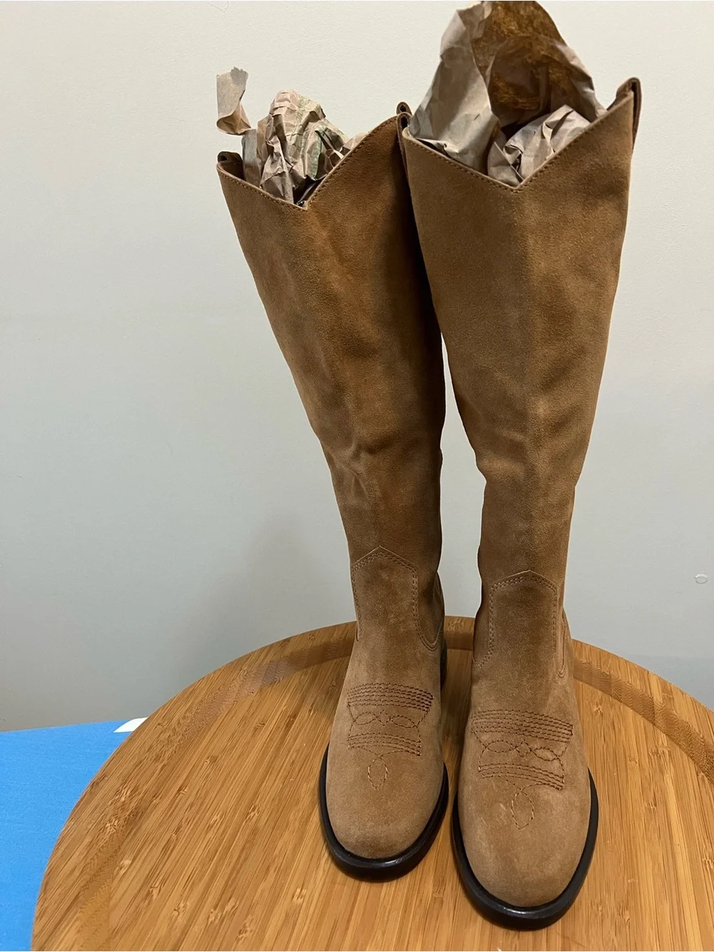 Linea Paolo Tracy pull-on Women’s Tall Suede Brown Boots Size 5Brand New No Box